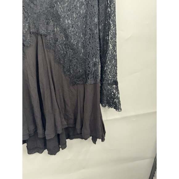 Free People Tell Tale Lace Dress Women XS Black Witchy Whimsigoth Emo Sheer - Picture 11 of 12